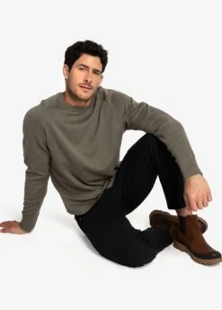 LOLE On Repeat Organic Cotton Sweater - Desert Green -Lole Fashion Shop LSM0195 V799 7 1900x