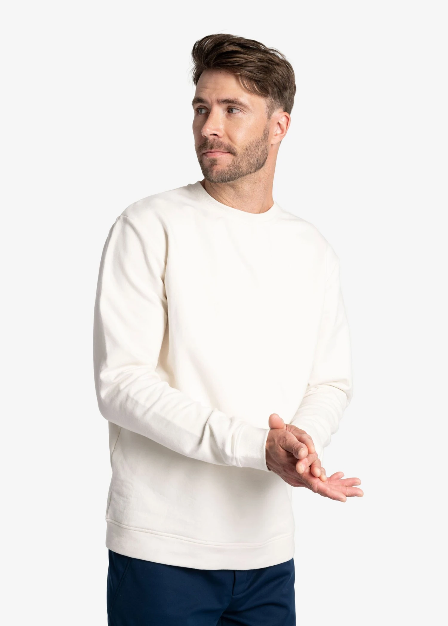 LOLE Easy Crew Neck Pullover - Cream 2 LOLE Easy Crew Neck Pullover - Cream - Image 2