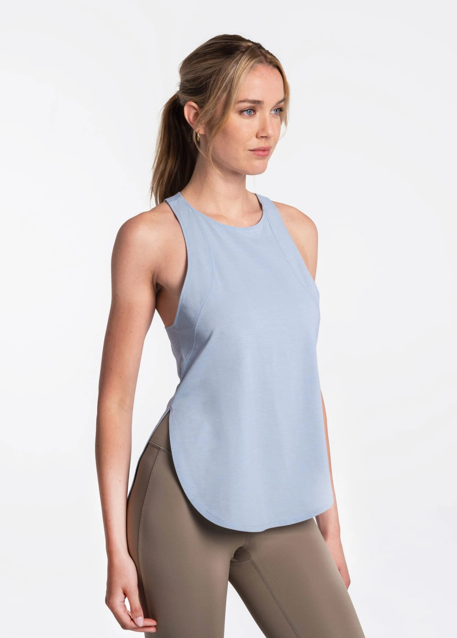 LOLE Performance Wool Tank Top - Fog Blue 4 LOLE Performance Wool Tank Top - Fog Blue - Image 4