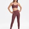 LOLE Half Moon Leggings - Plum Heather