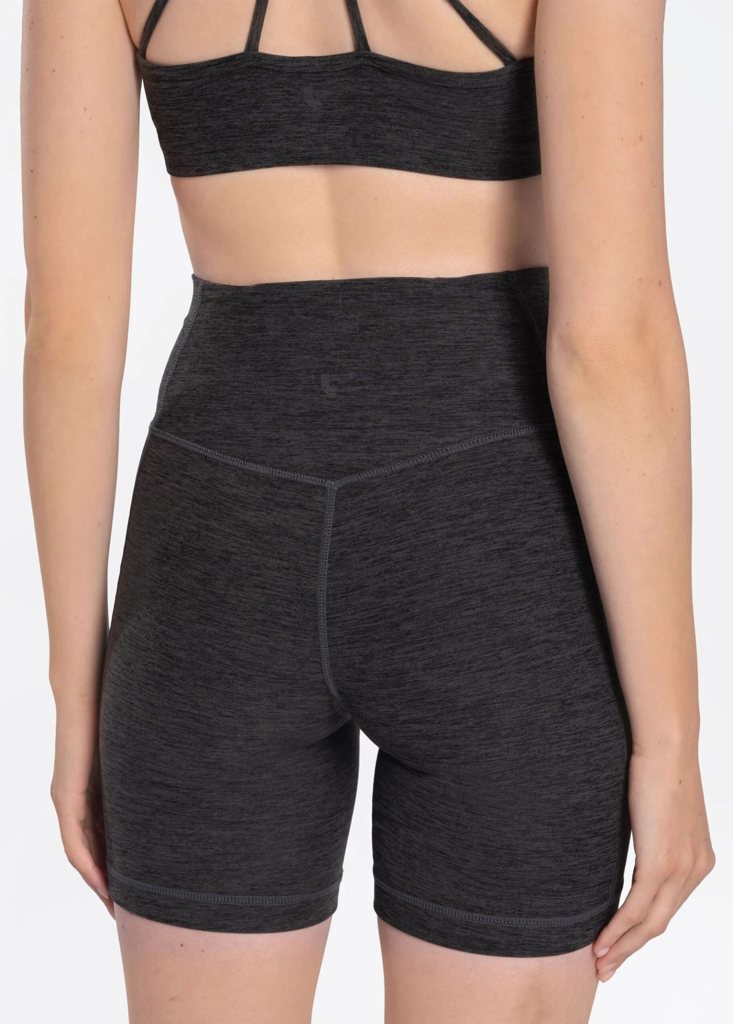 LOLE Half Moon Biker Shorts - Black Heather 6 LOLE Half Moon Biker Shorts - Black Heather - Image 6