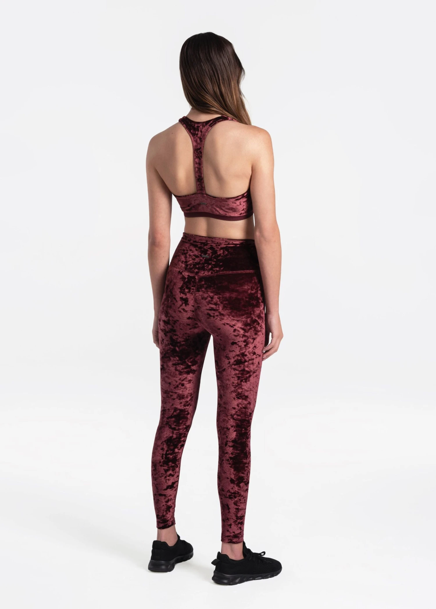 LOLE Burst Velvet Ankle Leggings - Plum 3 LOLE Burst Velvet Ankle Leggings - Plum - Image 3