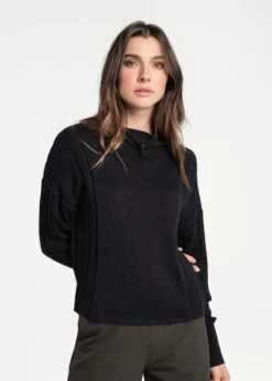 LOLE Vanier Funnel-neck Pullover Sweater - Black -Lole Fashion Shop LSW4289 N415 3 1900x