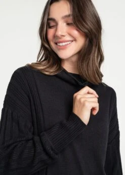 LOLE Vanier Funnel-neck Pullover Sweater - Black -Lole Fashion Shop LSW4289 N415 8 1900x