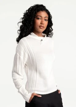 LOLE Vanier Funnel-neck Pullover Sweater - Gardenia -Lole Fashion Shop LSW4289 W432 3 1900x