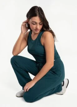 LOLE Effortless Cotton Jumpsuit - Emerald -Lole Fashion Shop LSW4307 V776 5 1900x