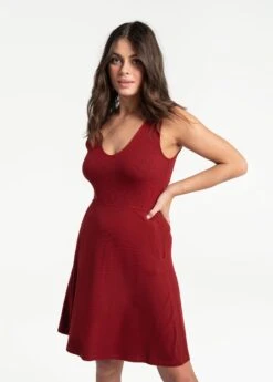 LOLE Traverse V-Neck Dress - Merlot