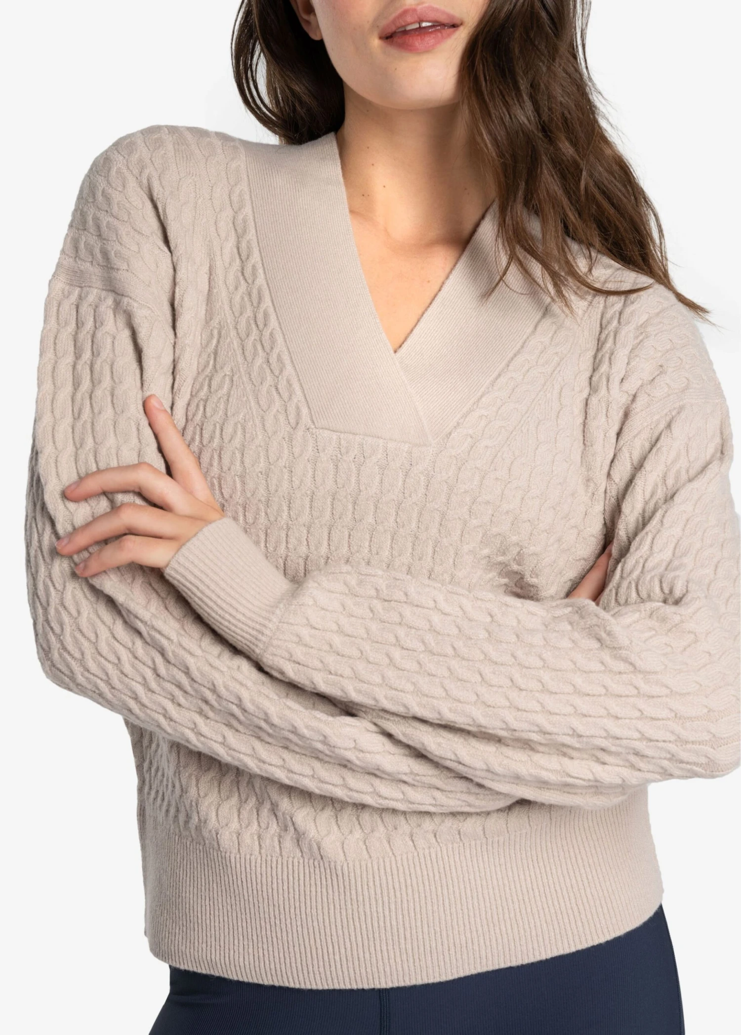 LOLE Camille V-Neck Sweater - Abalone Heather 4 LOLE Camille V-Neck Sweater - Abalone Heather - Image 4