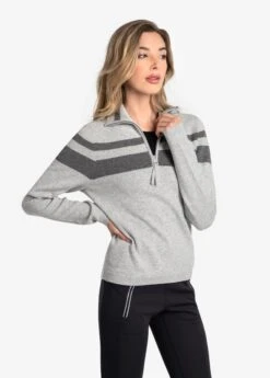 LOLE Eco Wool Turtle Neck Pullover - Light Grey Heather -Lole Fashion Shop LSW4357 G178 3 1900x