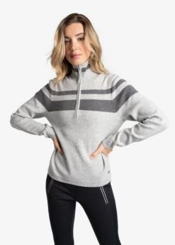 LOLE Eco Wool Turtle Neck Pullover - Light Grey Heather -Lole Fashion Shop LSW4357 G178 4 1900x