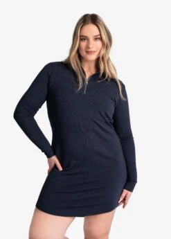 LOLE Traverse 1/2 Zip Dress - Outerspace Heather
