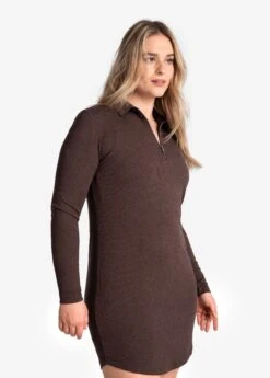 LOLE Traverse 1/2 Zip Dress - Java Heather -Lole Fashion Shop LSW4370 C224 3 1900x
