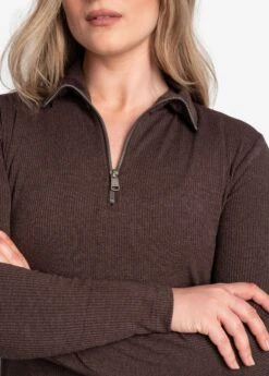 LOLE Traverse 1/2 Zip Dress - Java Heather -Lole Fashion Shop LSW4370 C224 5 1900x