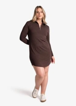 LOLE Traverse 1/2 Zip Dress - Java Heather -Lole Fashion Shop LSW4370 C224 7 1900x