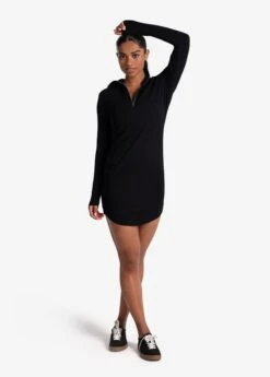 LOLE Traverse 1/2 Zip Dress - Black -Lole Fashion Shop LSW4370 N415 5 1900x