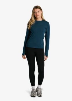 LOLE Performance Wool Moisture-wicking Long Sleeve - Fjord Blue