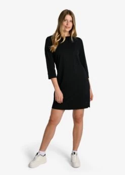 LOLE Performance Wool 3/4 Sleeve Dress - Black