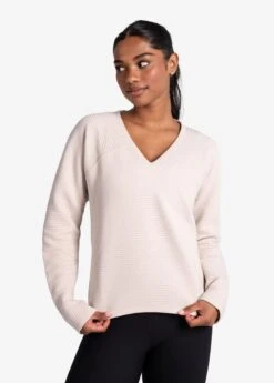 LOLE Ottoman V-Neck Pullover - Abalone