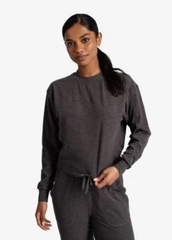 LOLE Om Tech Crew Neck Long Sleeve - Magnet Heather