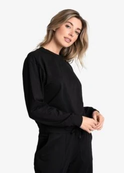 LOLE Om Tech Crew Neck Long Sleeve - Black -Lole Fashion Shop LSW4404 N415 4 1900x