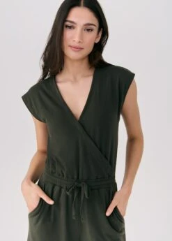 LOLE Effortless Wrap Jumpsuit - Olive -Lole Fashion Shop LSW4425 BB03 4 1900x