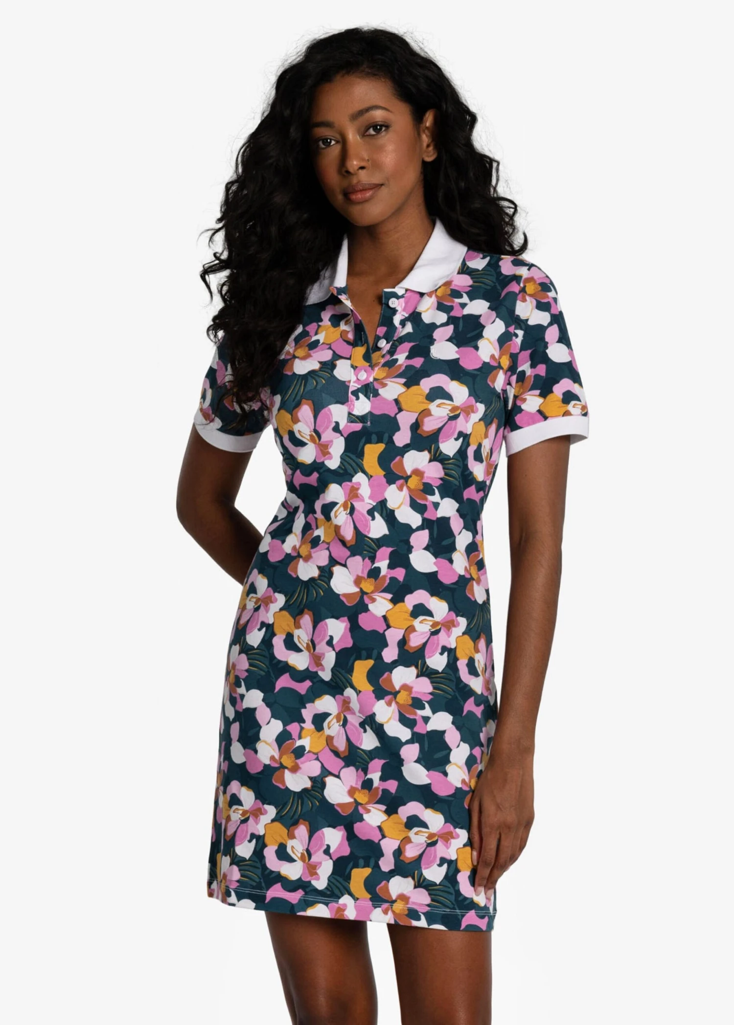 LOLE Effortless Polo Dress - Rio Floral Crocus 1 LOLE Effortless Polo Dress - Rio Floral Crocus