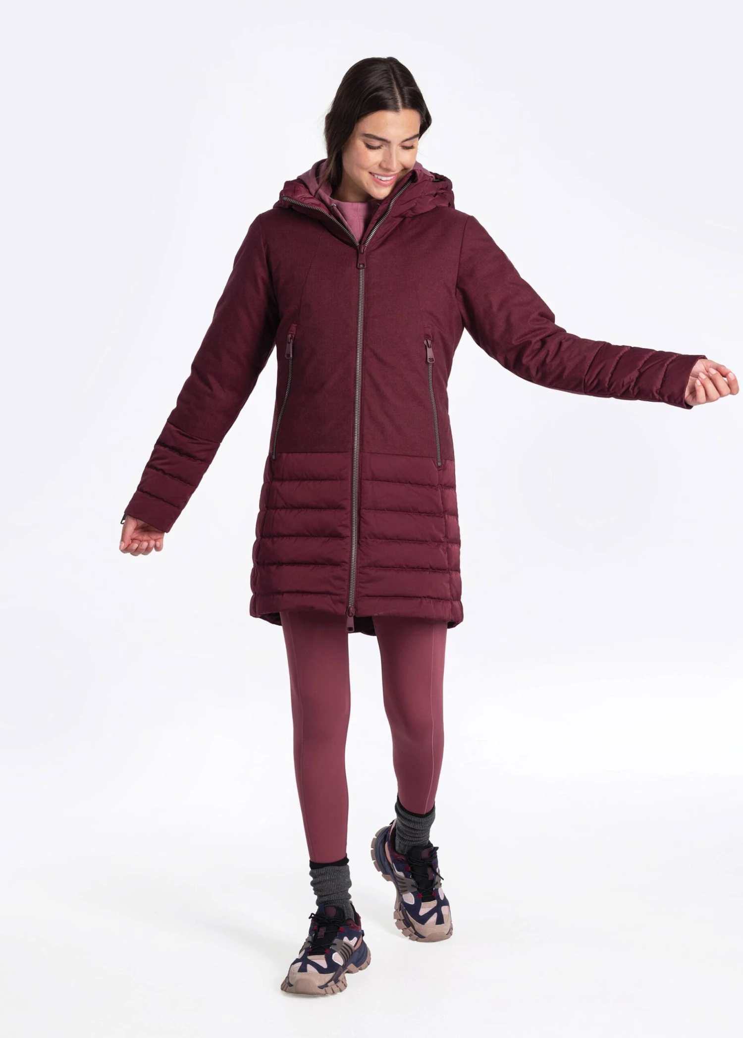 LOLE Faith Down Jacket - Plum 2 LOLE Faith Down Jacket - Plum - Image 2