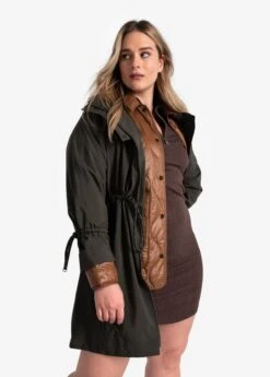 LOLE Piper Oversized Rain Jacket - Olive -Lole Fashion Shop LUW0870 BB03 7 1900x