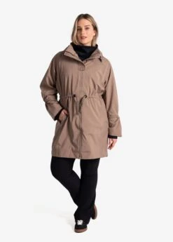 LOLE Piper Oversized Rain Jacket - Fossil -Lole Fashion Shop LUW0870 C213 4 1900x