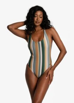 LOLE Soleil One Piece Swimsuit - Rio Stripe Marlin Blue