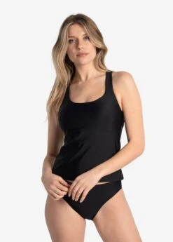 LOLE Playa Long Tankini Top - Black
